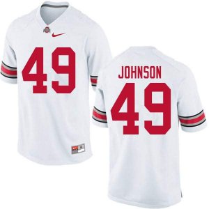 Men's Ohio State Buckeyes #49 Xavier Johnson White Nike NCAA College Football Jersey Classic UZQ3344IN